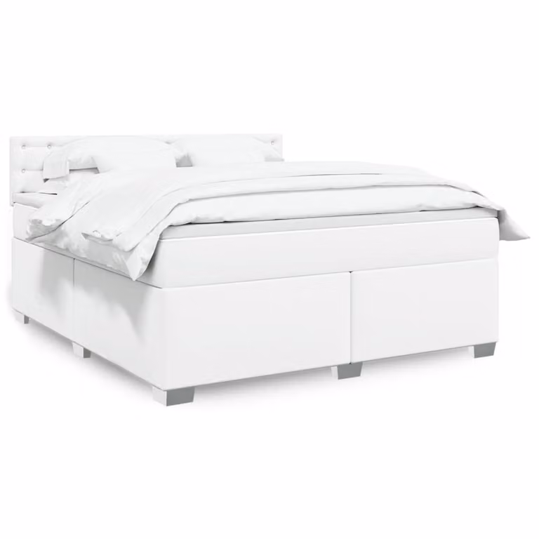 Maison Exclusive - Giroletto a Molle con Materasso Bianco 180x200 cm in Pelle finta