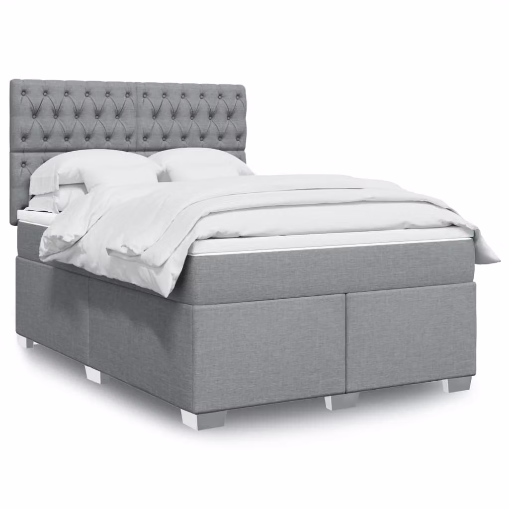Maison Exclusive - Giroletto a Molle con Materasso Grigio Chiaro 160x200cm Tessuto