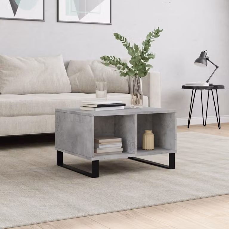 Maison Exclusive - Tavolino grigio cemento 60x50x36,5 cm Materiale ligneo