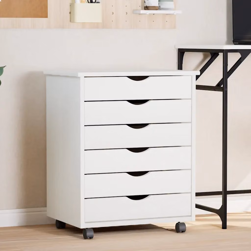 vidaXL Armadietto Rotante MOSS con Cassetti in Legno di Pino Bianco