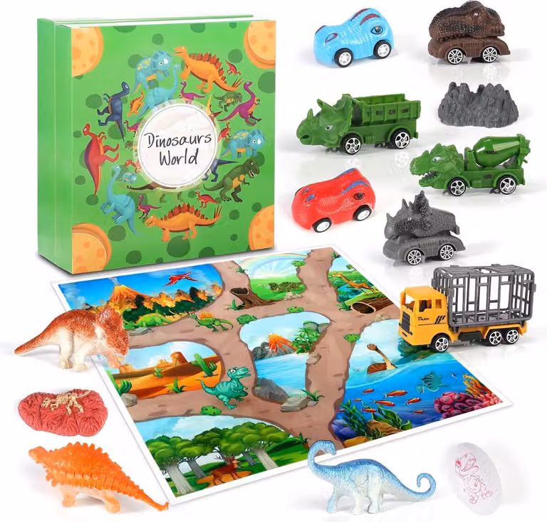 Calendario dell'Avvento 2025 Natale Dino Christmas Dinosauri Auto dai 4 anni in su