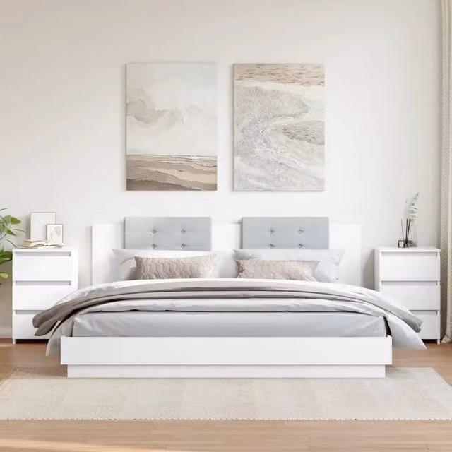 Comodini 2 pz Bianchi 40x35x62,5 cm in Legno Multistrato 806212