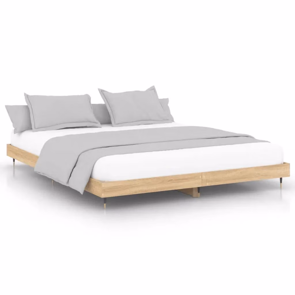 Giroletto senza materasso vidaXL in rovere sonoma e metallo, L/P: 200 x 200 cm – 2
