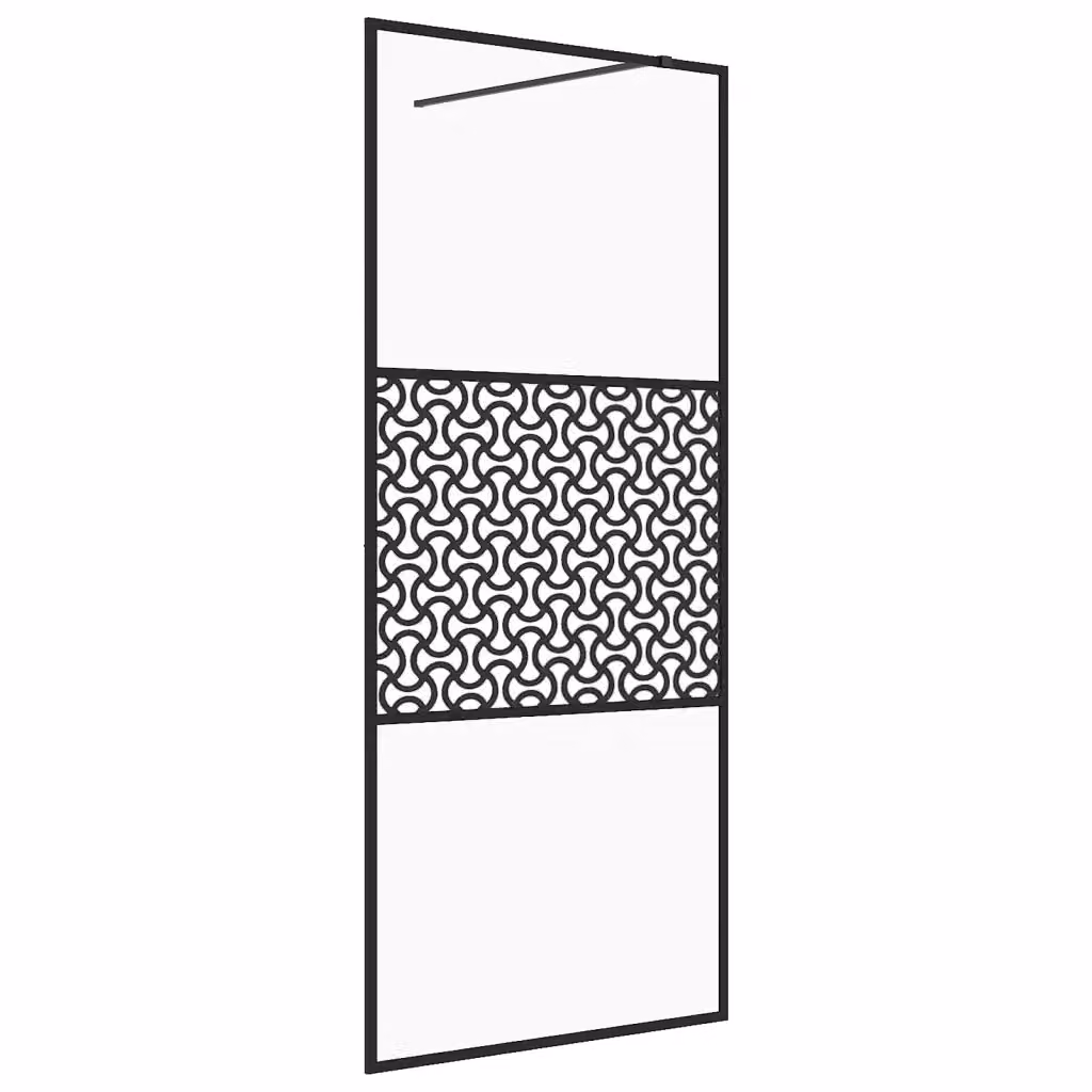 Parete per doccia walk-in vidaXL in vetro trasparente con profili neri L 90 cm x H 195 cm – 2
