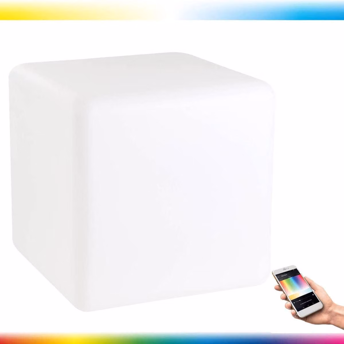 Eglo 31054 LED E27 lampada da terra per esterni 9W 400x400mm Bianco Telecomando IP65 Dimmerabile