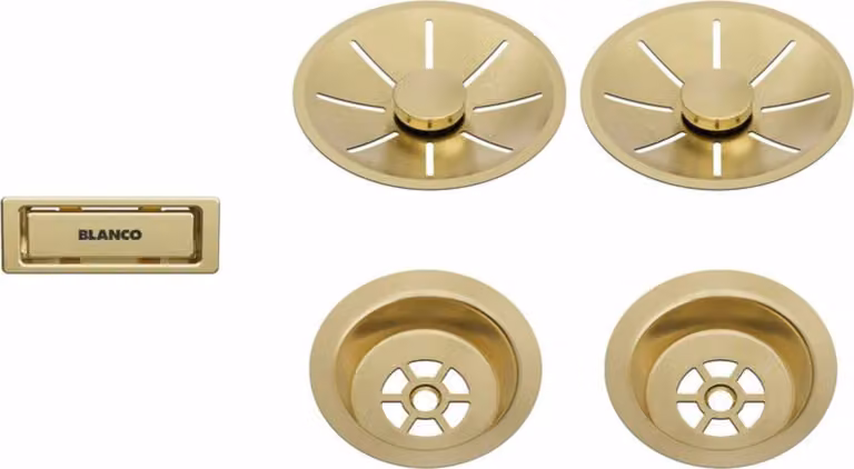 BLANCO set di scarico e troppopieno oro satinato per lavabo doppio PVD oro satinato