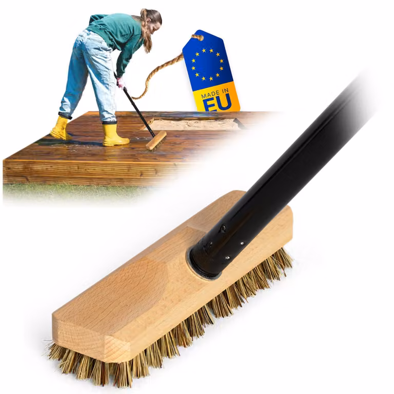 Spazzola per la pulizia dei pavimenti in legno con manico a vite, composta da 4 parti, altezza 137 cm