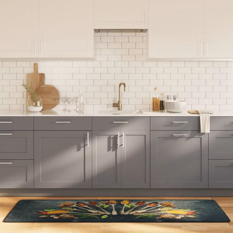 Tappeto da cucina vidaXL multicolore con motivo floreale, lavabile e fonoassorbente, L: 60 cm, P: 180 cm