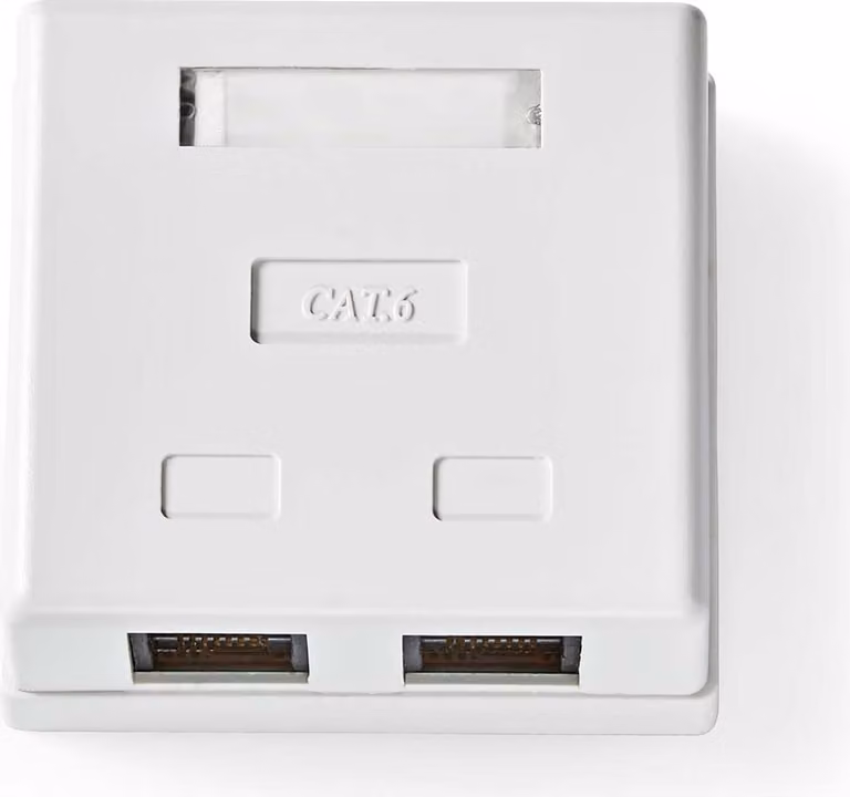 Scatola di rete a muro | Sul muro | 2-Port port(s) | UTP CAT6 | Dritta | Femmina | Placcato oro | PVC | Bianco | Scatola
