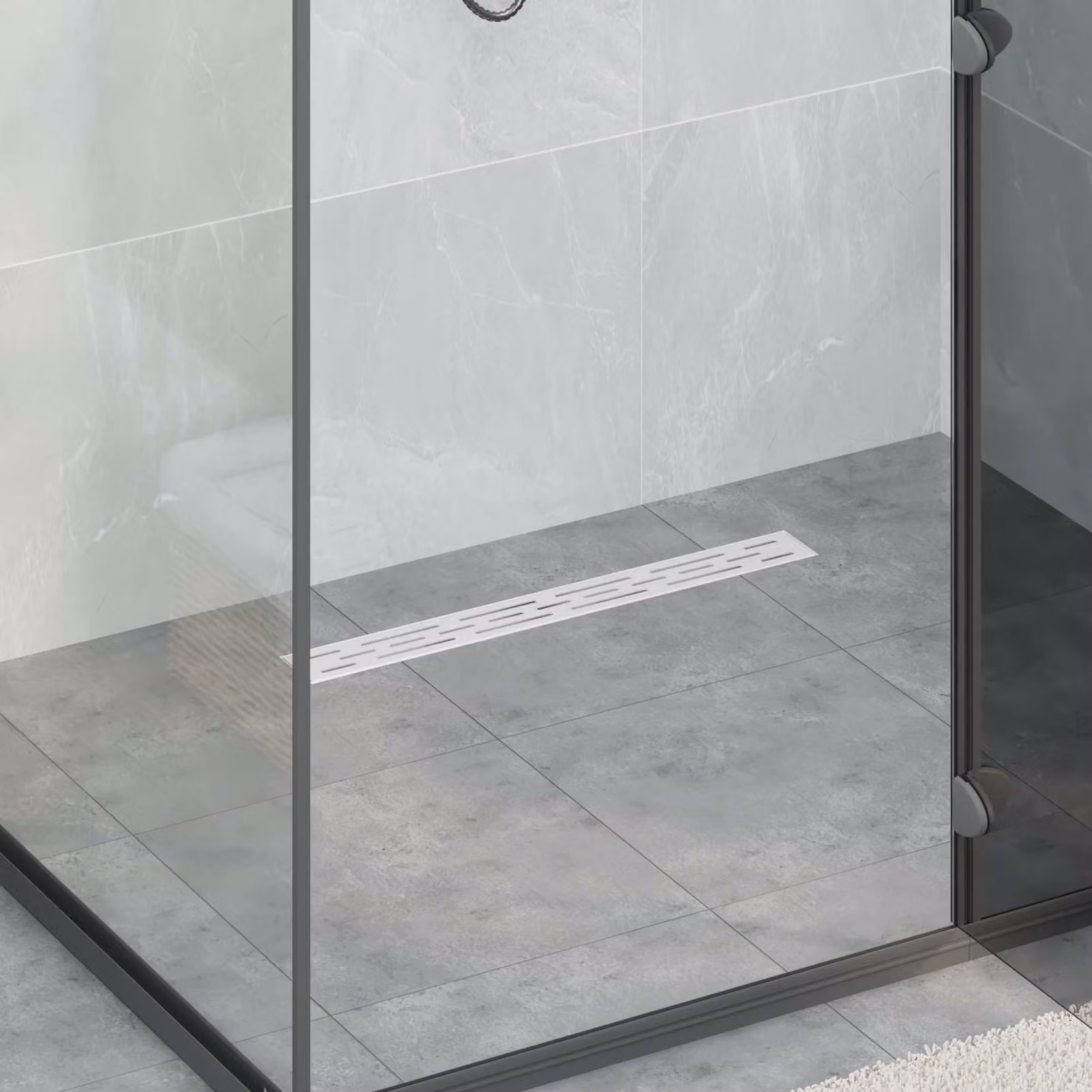 Scarico doccia lineare vidaXL in acciaio inossidabile con sifone a 360 gradi, Argento, Lunghezza: 60 cm