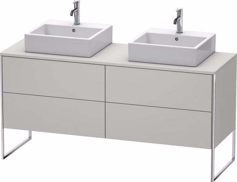 Duravit XSquare Meuble sous-vasque sur console au sol, pour deux vasques, 4 tiroirs, 1600x778x548mm, XS4927B0707, XS4927B0707