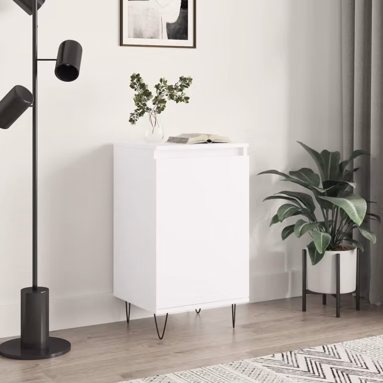 Credenza moderna vidaXL bianca in legno e metallo L/P/H: 40 x 35 x 70 cm