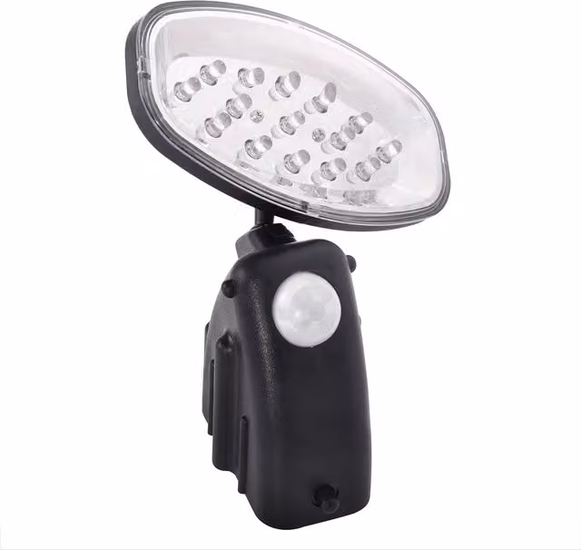 Lampada solare Deuba con 15 LED, sensore di movimento e design regolabile, colore nero per giardino, balcone e terrazza – 1