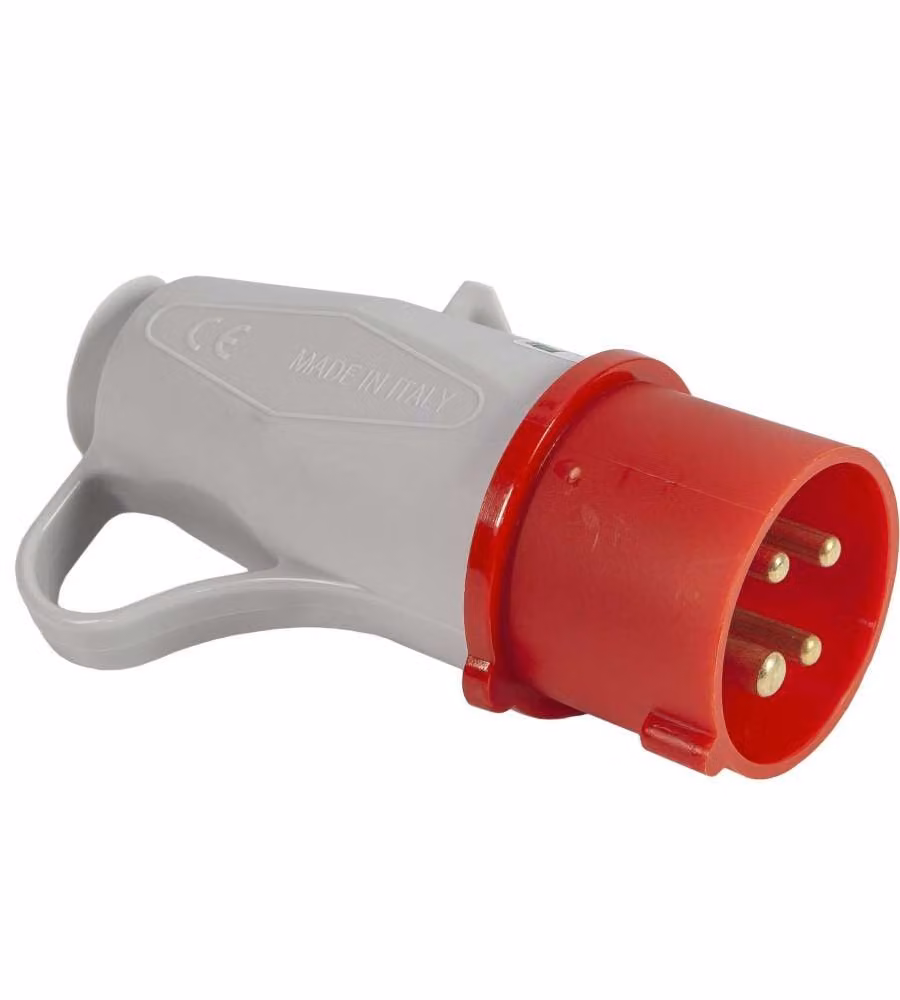 Spina mobile Fanton 3P+N+T 16A 400V 6h rossa IP44 con fissaggio a vite