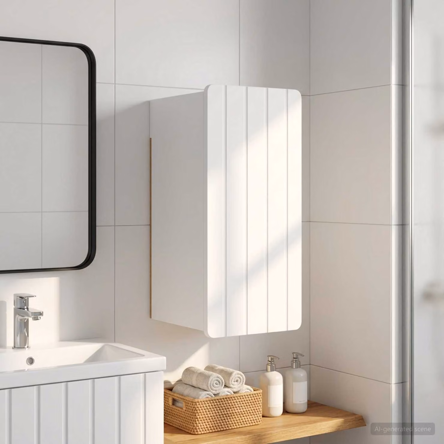 Armadio da bagno a muro vidaXL ZWOLLE Bianco Moderno L/P/H: 30 x 31 x 63 cm