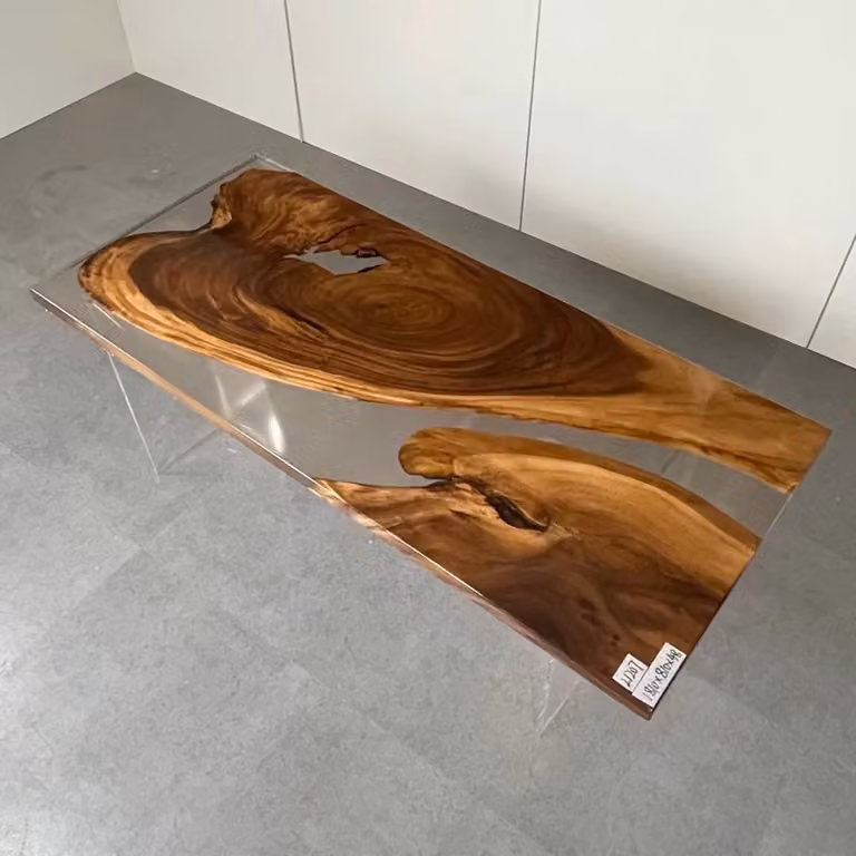 Esstisch Epoxid Harz Echtes Holz Massive Möbel Wasserfall Epoxy Tisch 181x81cm