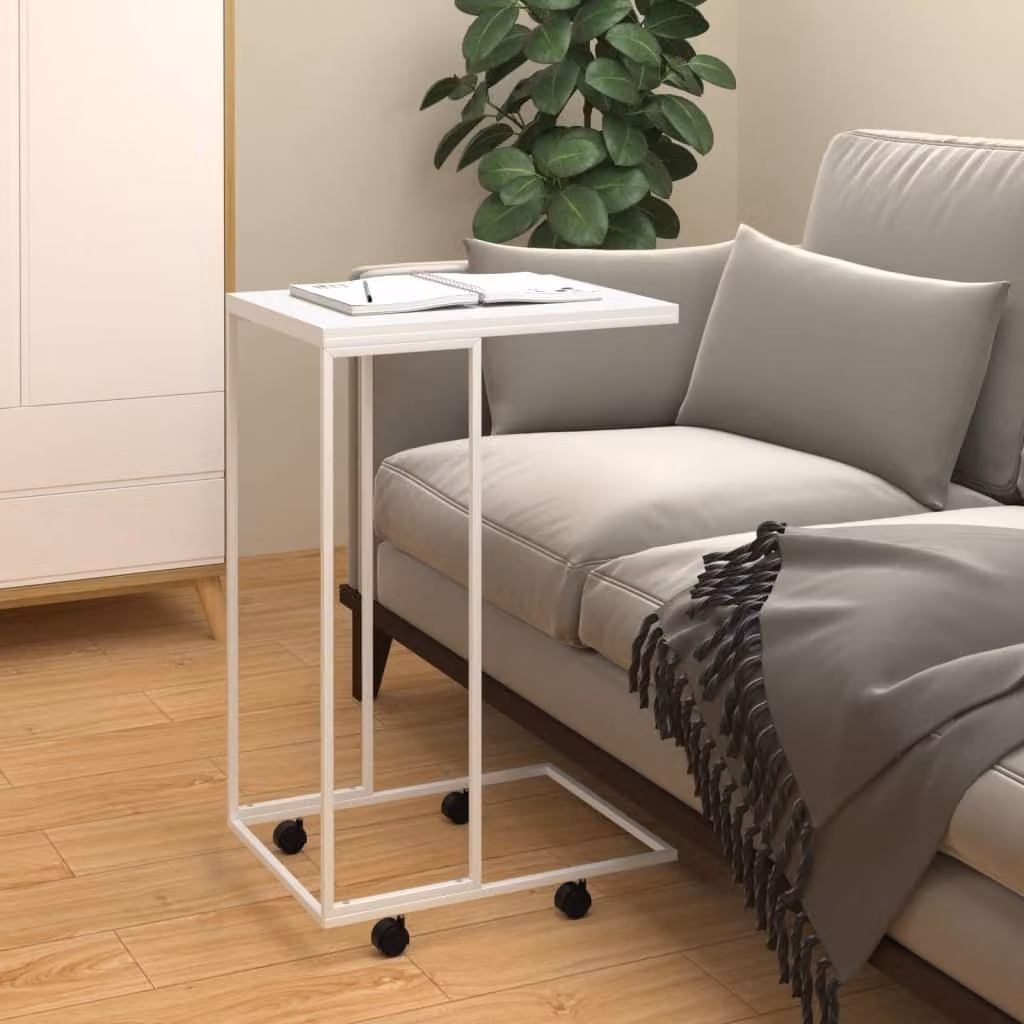 Maison Exclusive - Tavolino con rotelle Bianco 40x30x63,5 cm Materiale ligneo