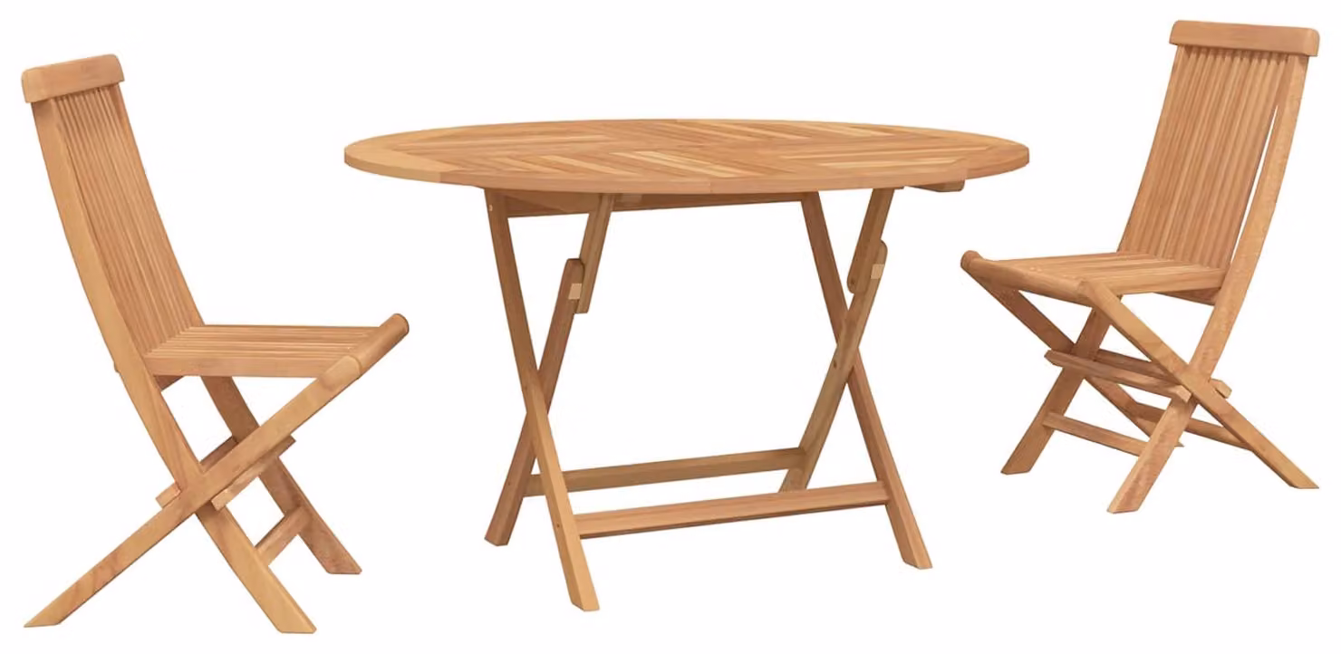 Set Bistro da Giardino 3 pcs Naturale Legno di teak solido