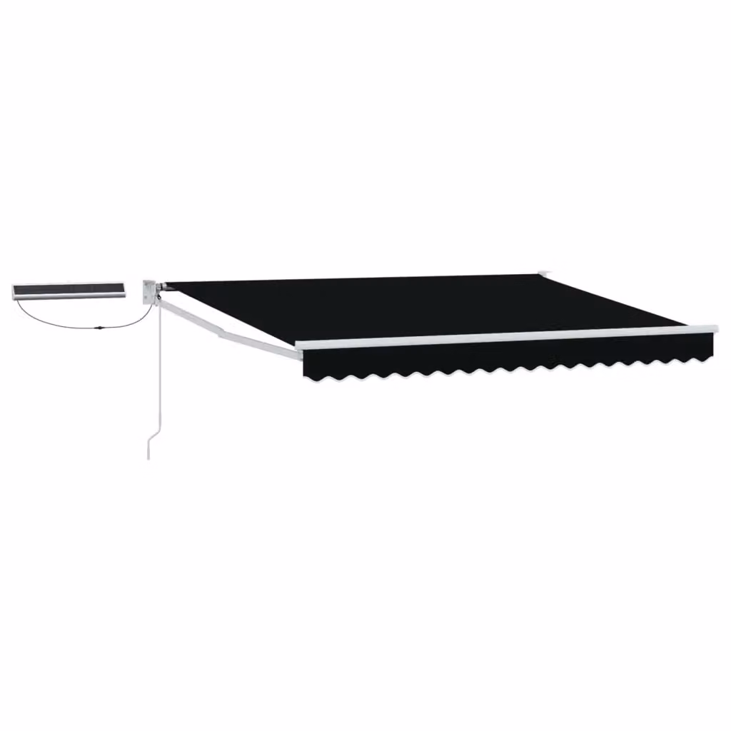 Tettuccio elettrico retrattile vidaXL in alluminio e poliestere, nero e bianco, L: 3 m x P: 2,5 m – 2