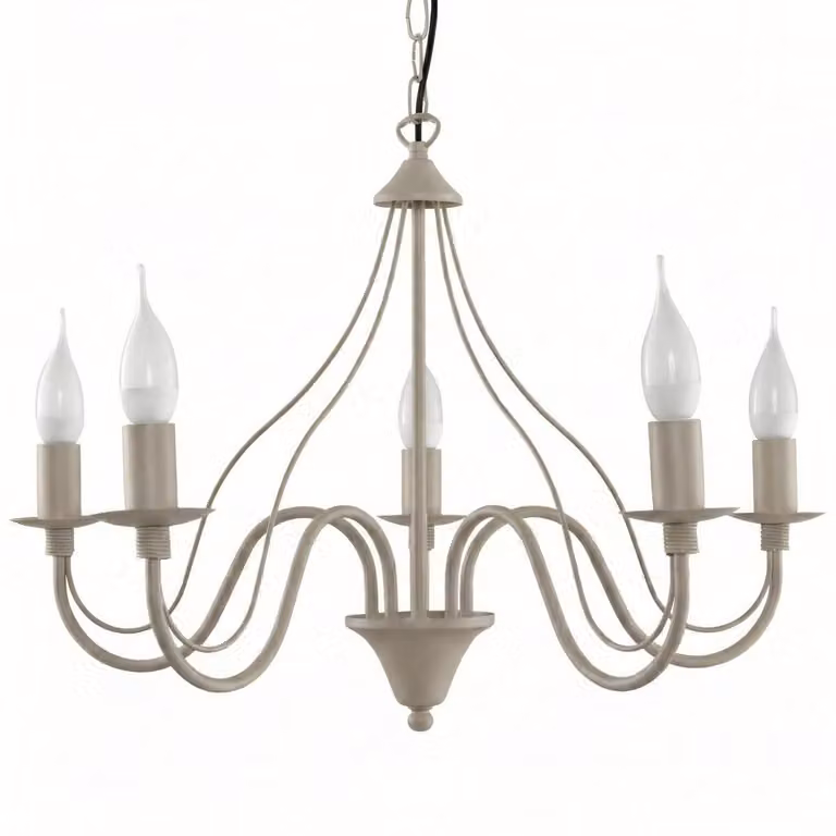 Lampada a sospensione VICTORIA color taupe, 5xE14x12W, metallo, dimensioni: 80x60x60 cm, IP20, Pure Lume