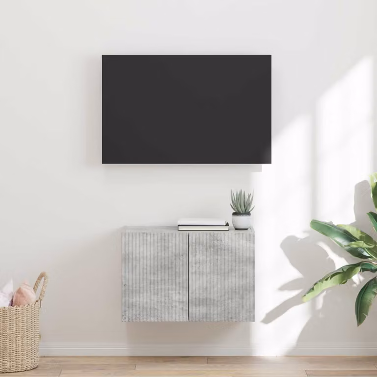 Mobile TV da parete vidaXL Grigio cemento L 59,5 x P 31 x H 40 cm