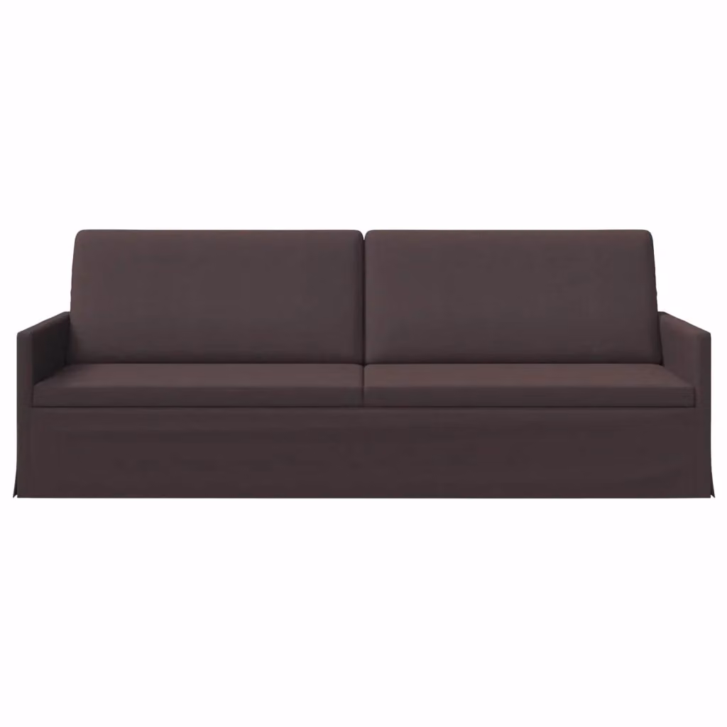 Divano a 3 posti moderno vidaXL in tessuto marrone con struttura in metallo L: 220 cm, P: 81 cm, H: 82 cm – 2