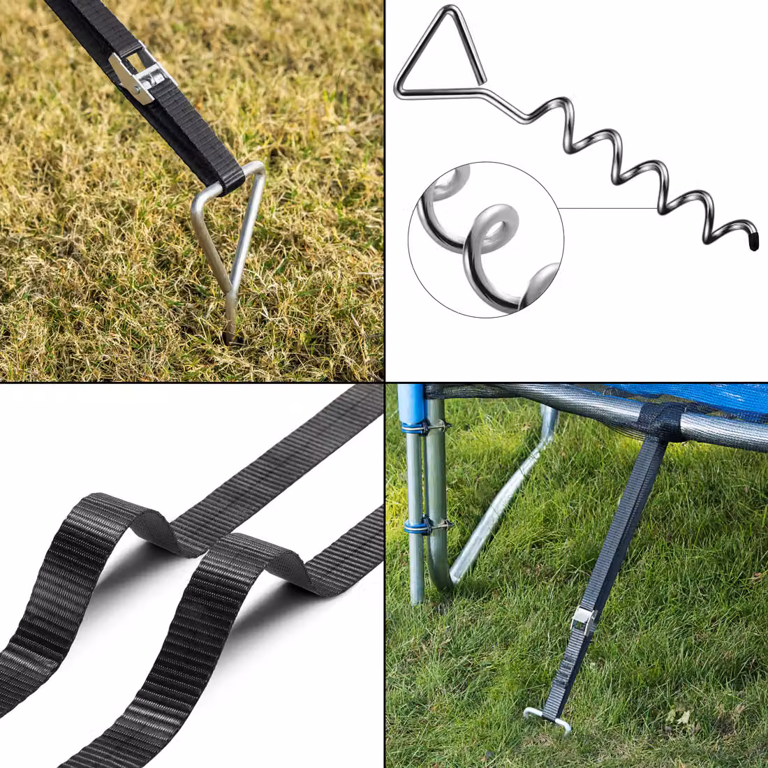 Set di 8 ancoraggi a pavimento Monzana in acciaio inossidabile argento, L: 42,5 cm, P: 8,5 cm – 4