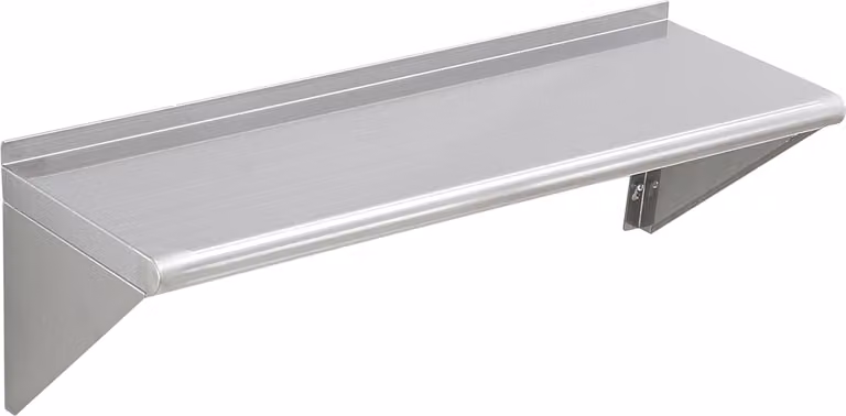 SucceBuy 12" x 36" scaffale in acciaio inox, scaffale galleggiante a parete con staffe, capacità di carico di 250 libbre, robusto scaffale di stoccaggio per ristorante, cucina, bar, casa