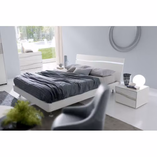 Moderno letto matrimoniale con testata a led Infinity Onda