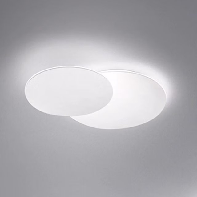 Plafoniera Moderna Drum Metallo Bianco Acrilico Led 33W 3000K