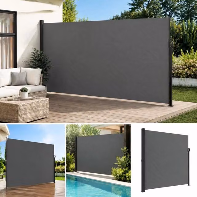 Extendable Side Awning, Anthracite, 220x300 Cm
