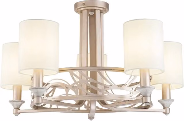 Lampadario House in Metallo Vittoria Crema con Oro