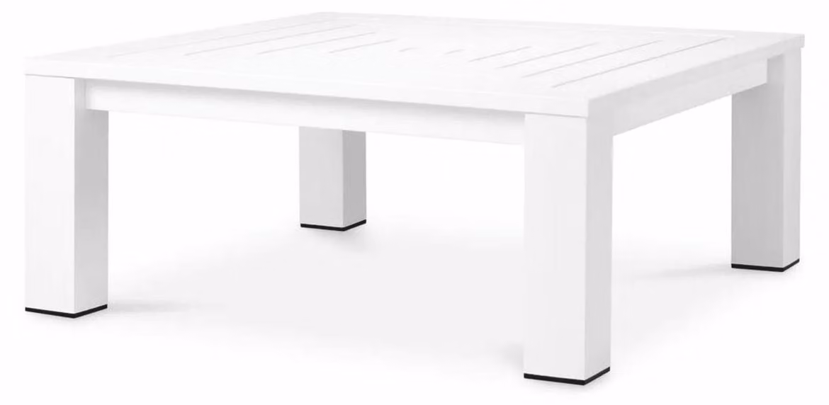 Casa Padrino Luxury Coffee Table Matt White / Black 101,5 cm - Mobili da giardino per esterni