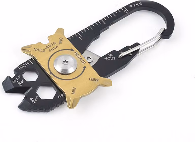 20in1 Strumento Multitool Apriportachiavi Moschettone Outdoor Righello in CM Cacciavite Bicicletta Coltello Hobby Outdoor Tenda