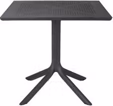 Tavolo da esterno Nardi CLIP 80 Fisso in polipropilene Antracite L 80 x P 80 x H 75 cm