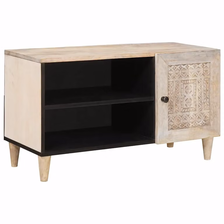 Unità TV moderna vidaXL in legno bianco con scomparti multimediali L/P/H: 80 x 33 x 46 cm