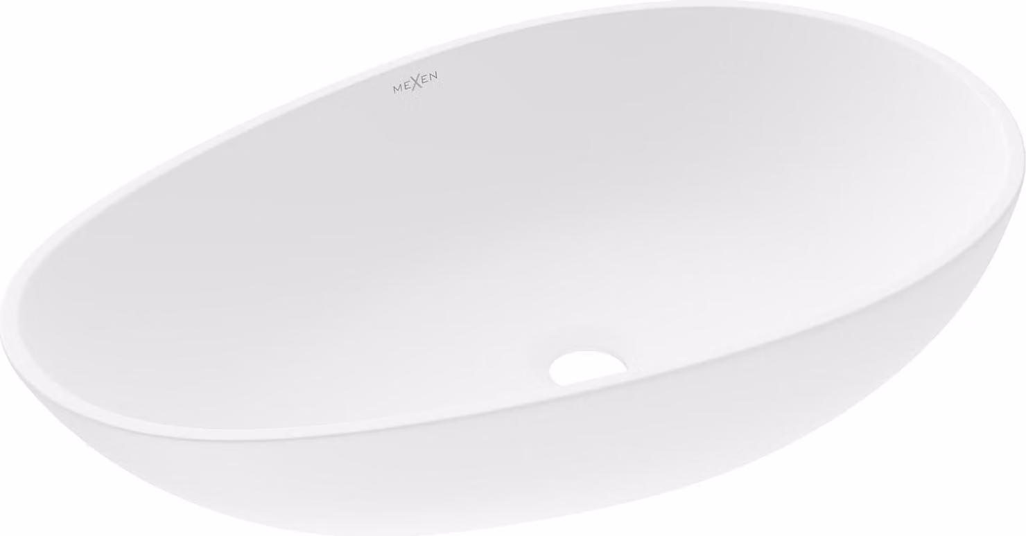 Mexen Nora lavabo da appoggio in conglomerato 60 x 36 cm, bianco - 23056001