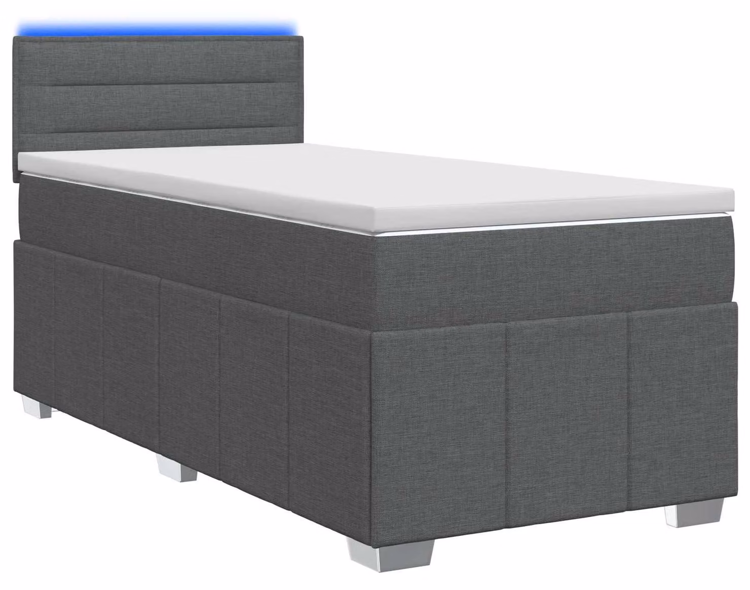 Letto a molle con materasso grigio scuro 90 x 190 cm in tessuto