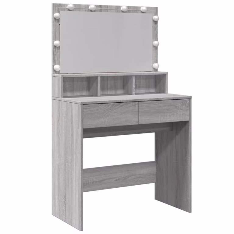 Toeletta con LED Grigio Sonoma 80x41x134,5 cm