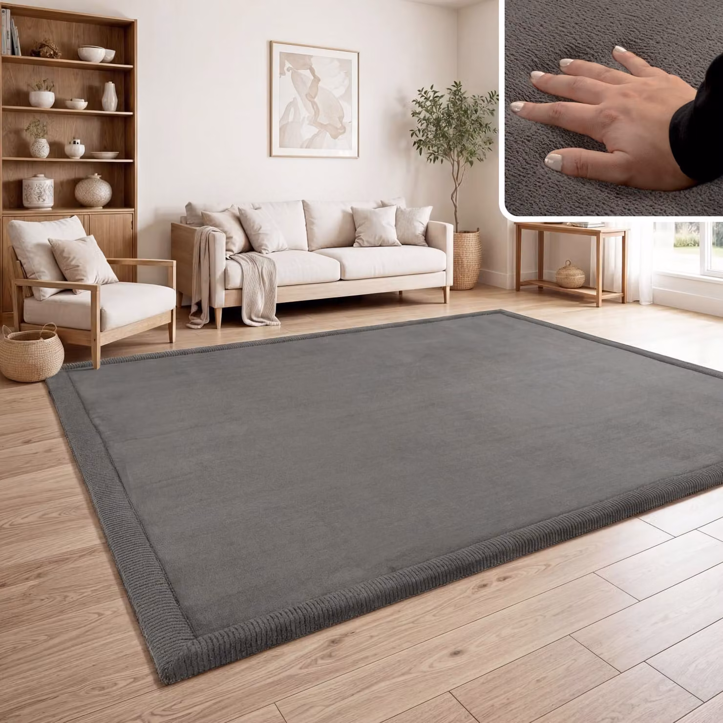 Tappeto lavabile per bambini Atami antracite L: 160 cm x P: 220 cm – 2