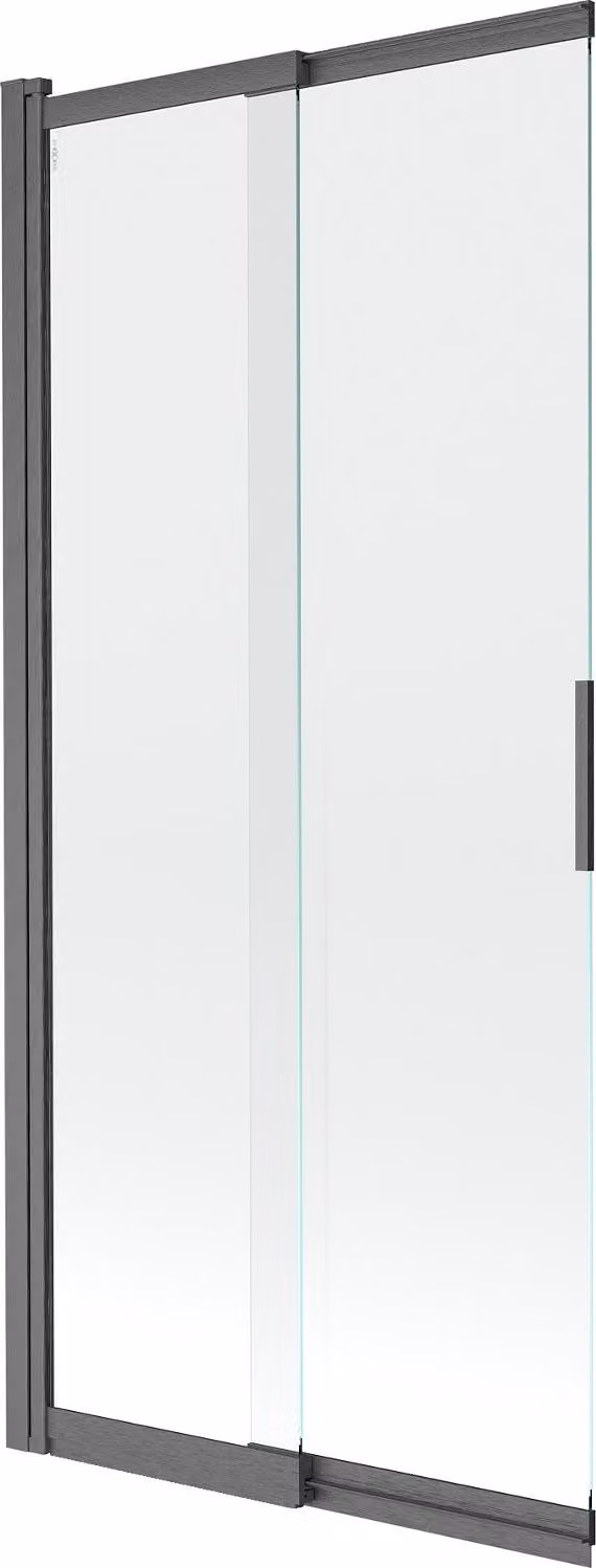 Mexen Fox paratia da vasca 2 ante scorrevole 85 x 150 cm, trasparente, grigio canna di fucile spazzolato - 891-085-002-66-00