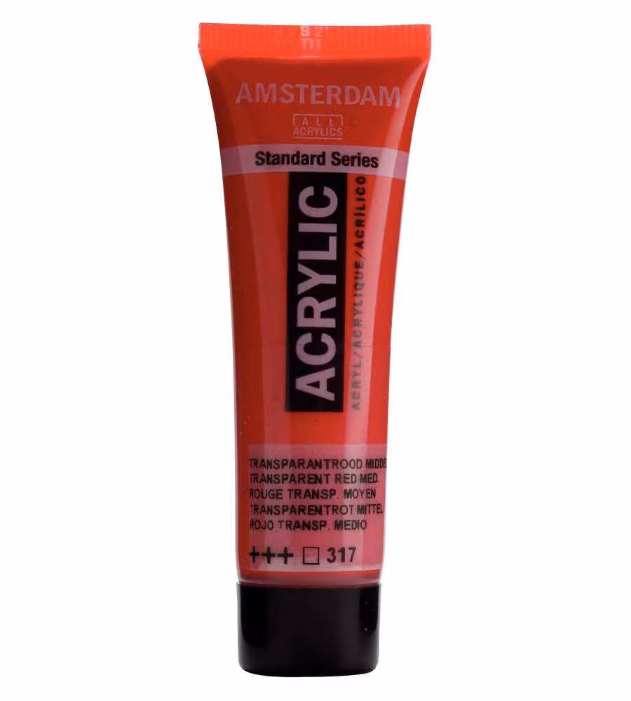 Colore acrilico Amsterdam 20 ML Rosso Trasparente