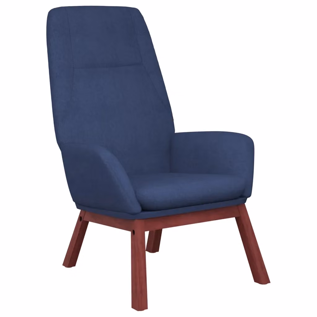 Sedia Relax Recliner blu in tessuto con struttura in legno e metallo vidaXL – 2