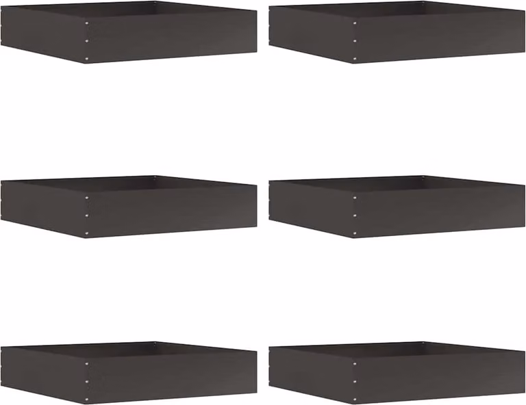 Bordura per Prato 6 pcs Nero 60 x 60 x 13 cm Acciaio
