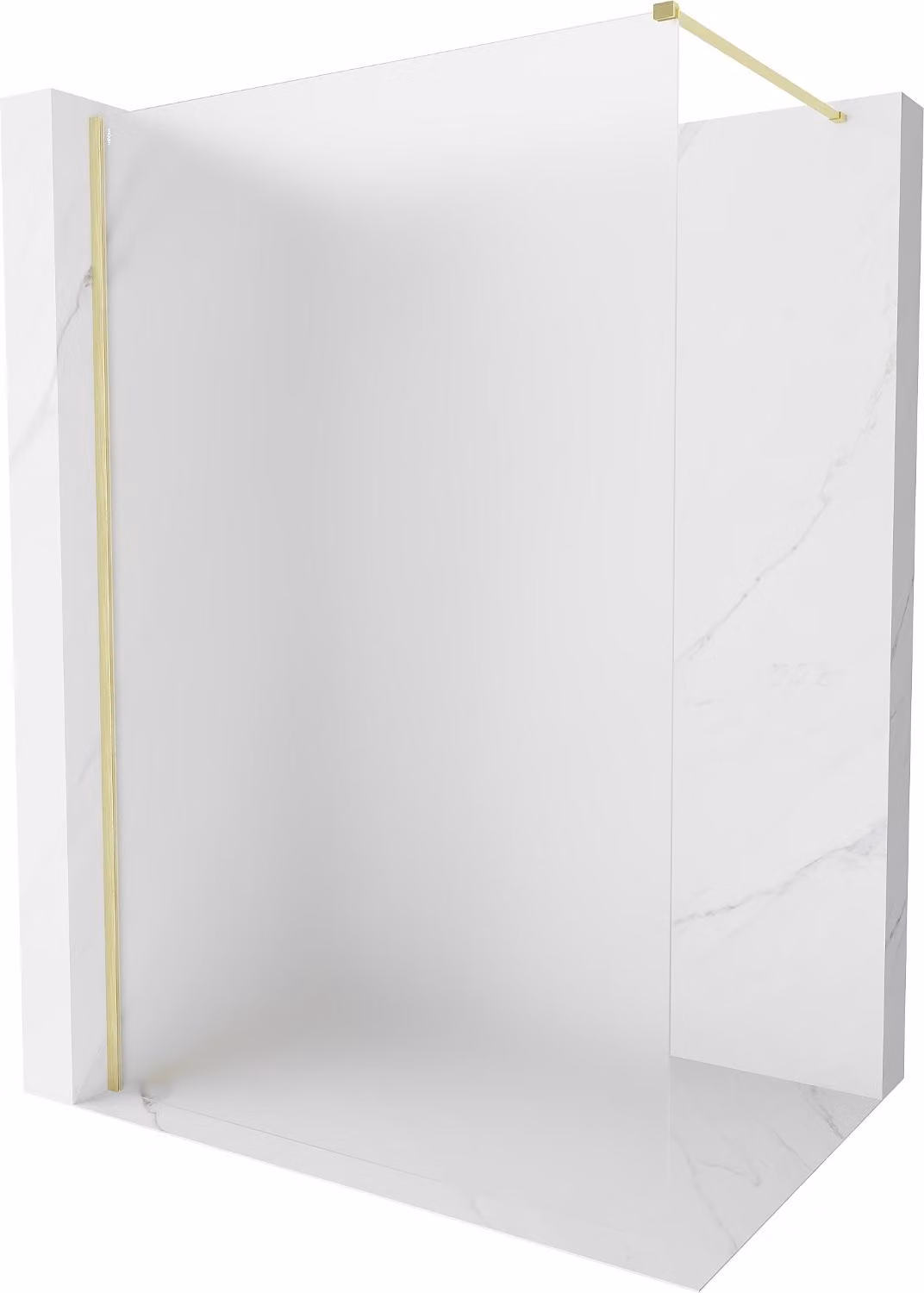 Mexen Kioto-X parete doccia Walk-in 80 x 200 cm, smerigliato 10 mm, oro spazzolato - 800-080-101-55-30-X