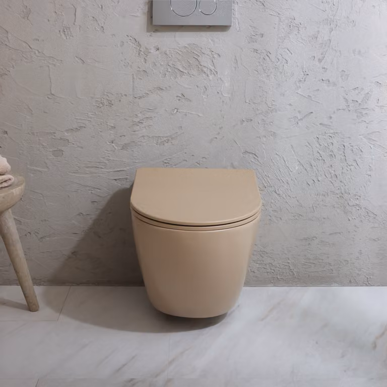 Sanitario WC Sospeso con Sedile con Chiusura Ammortizzata - Bianco (Chalk) - Elements