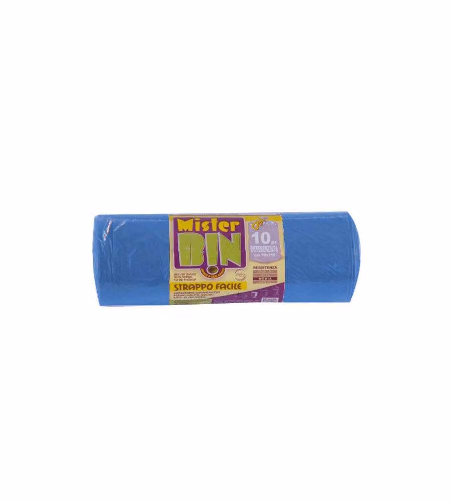 Sacco Immondizia Legacci Azzurro 70X110 G 30 Pz 10 Mr.Bin