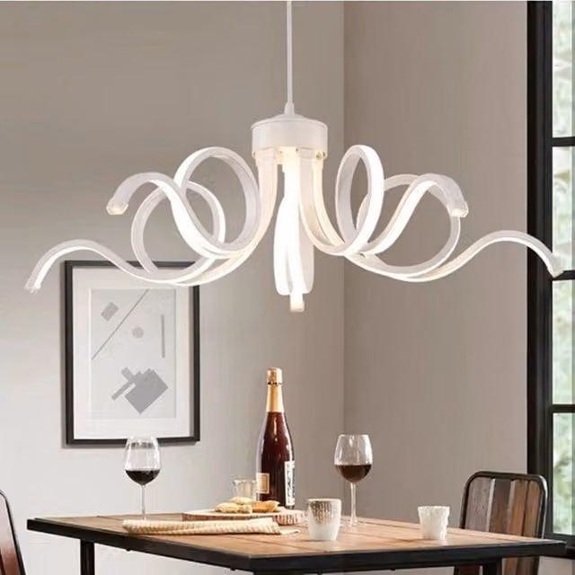 Lampadario a sospensione LED Trade Shop design curvo bianco con luce selezionabile 54W B17-3c