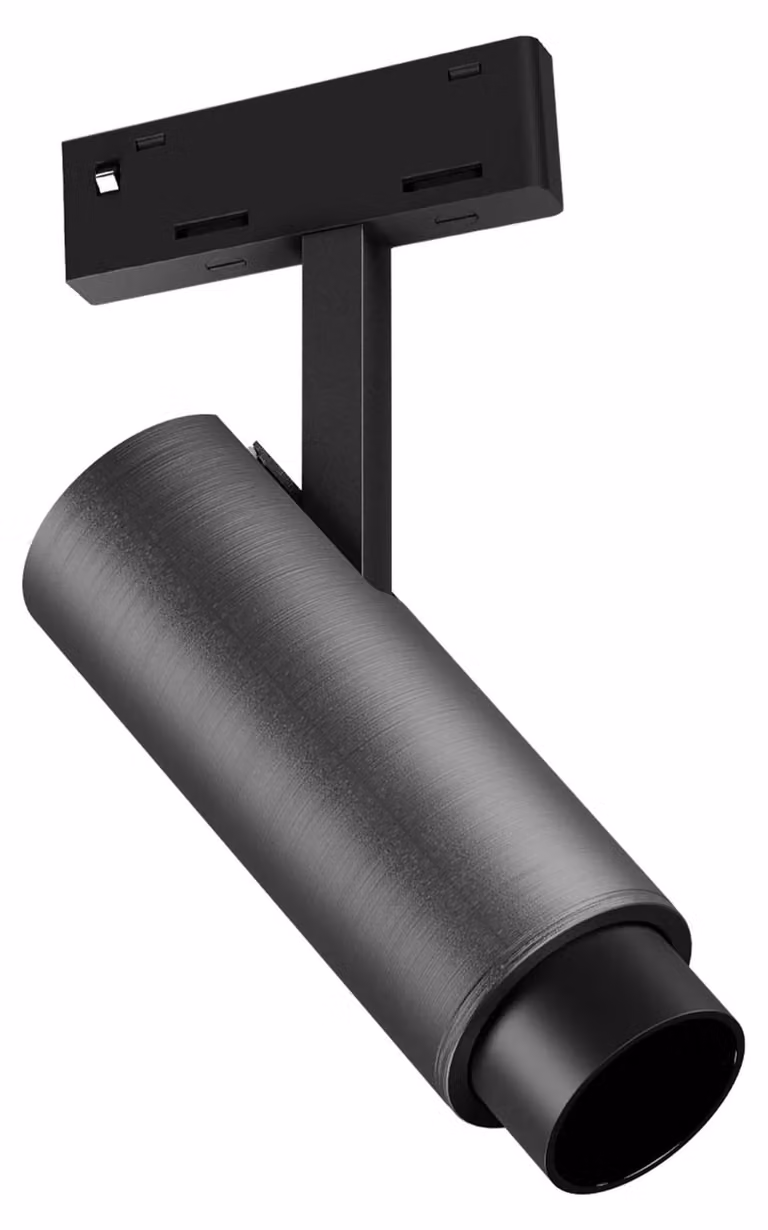 ARELUX XNET ADJ. MINI PROIETTORE per PROFILI CURVI, 7W, 48V DC, CRI 90, angolo di emissione 19-40°, UGR < 10 (a 19°), finitura NICHEL OPACCO, temperatura di colore 3000K
