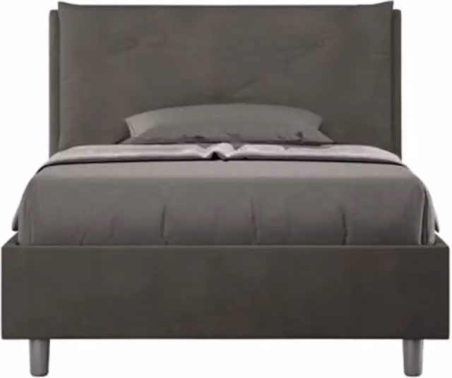 Letto una piazza e mezza Appia Large Ityhome con rete imbottita in microfibra grigio L/P/H: 120 x 210 x 110 cm